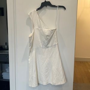 French connection one shoulder white dress.